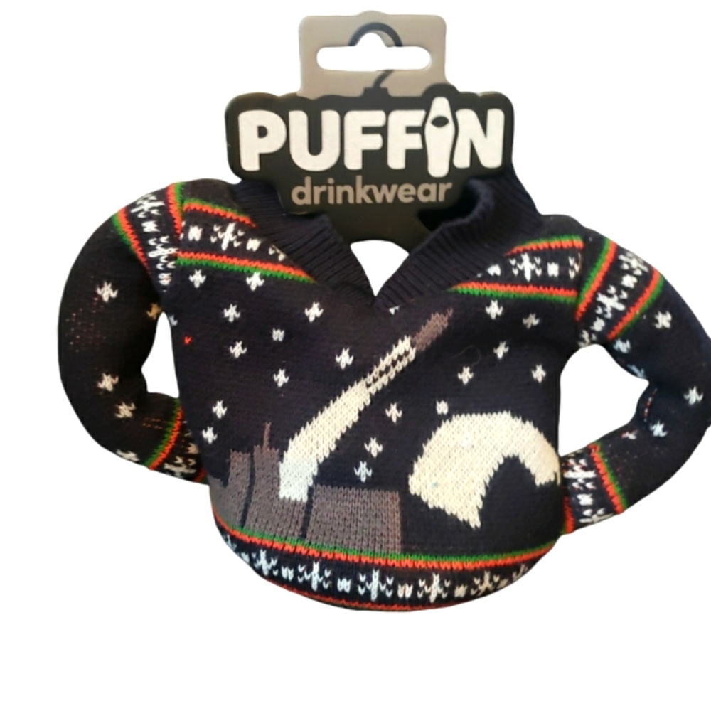 PUFFIN "THE SWEATER" DRINKWARE NWT